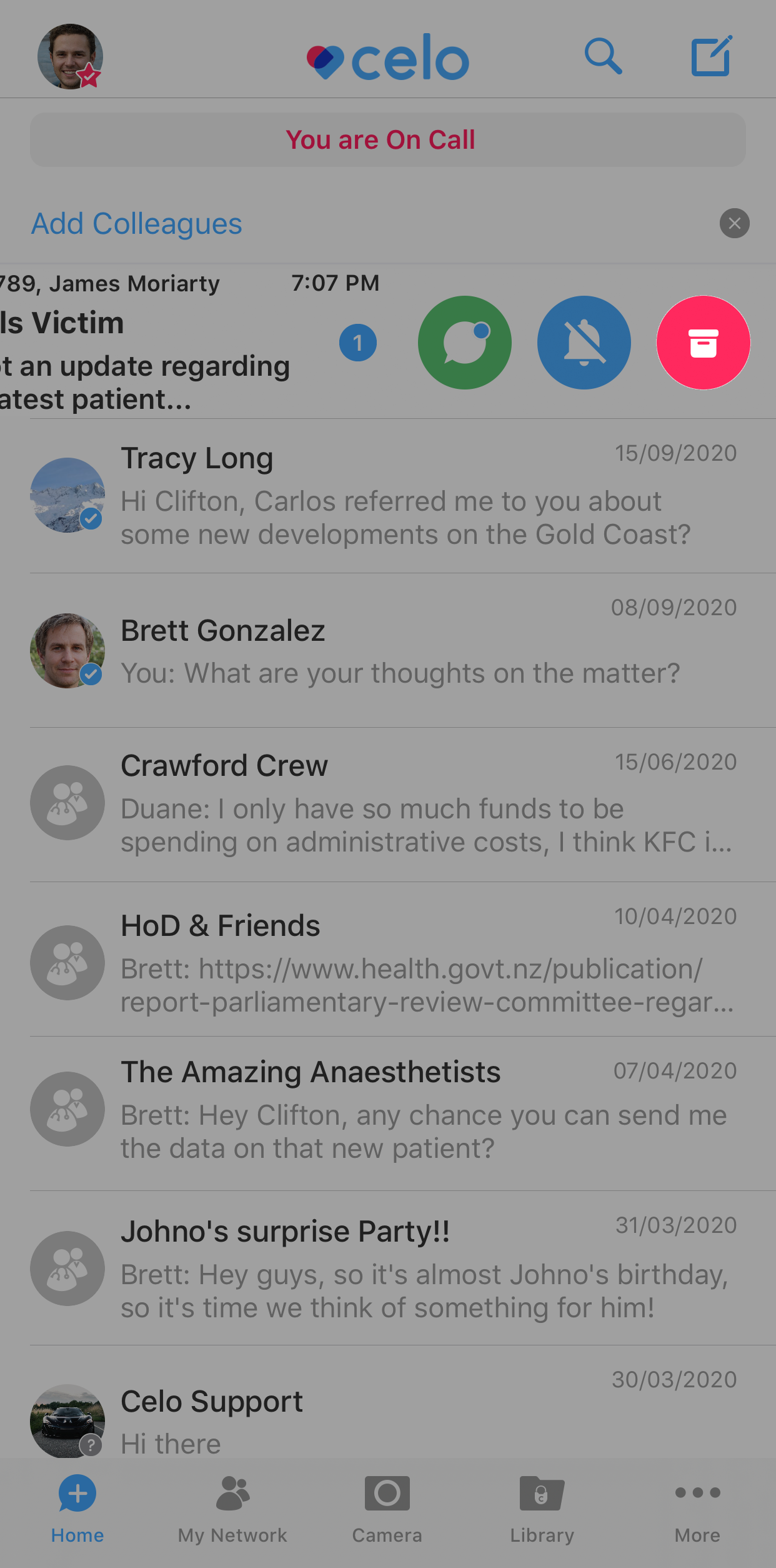 iOS Home - Archive chat