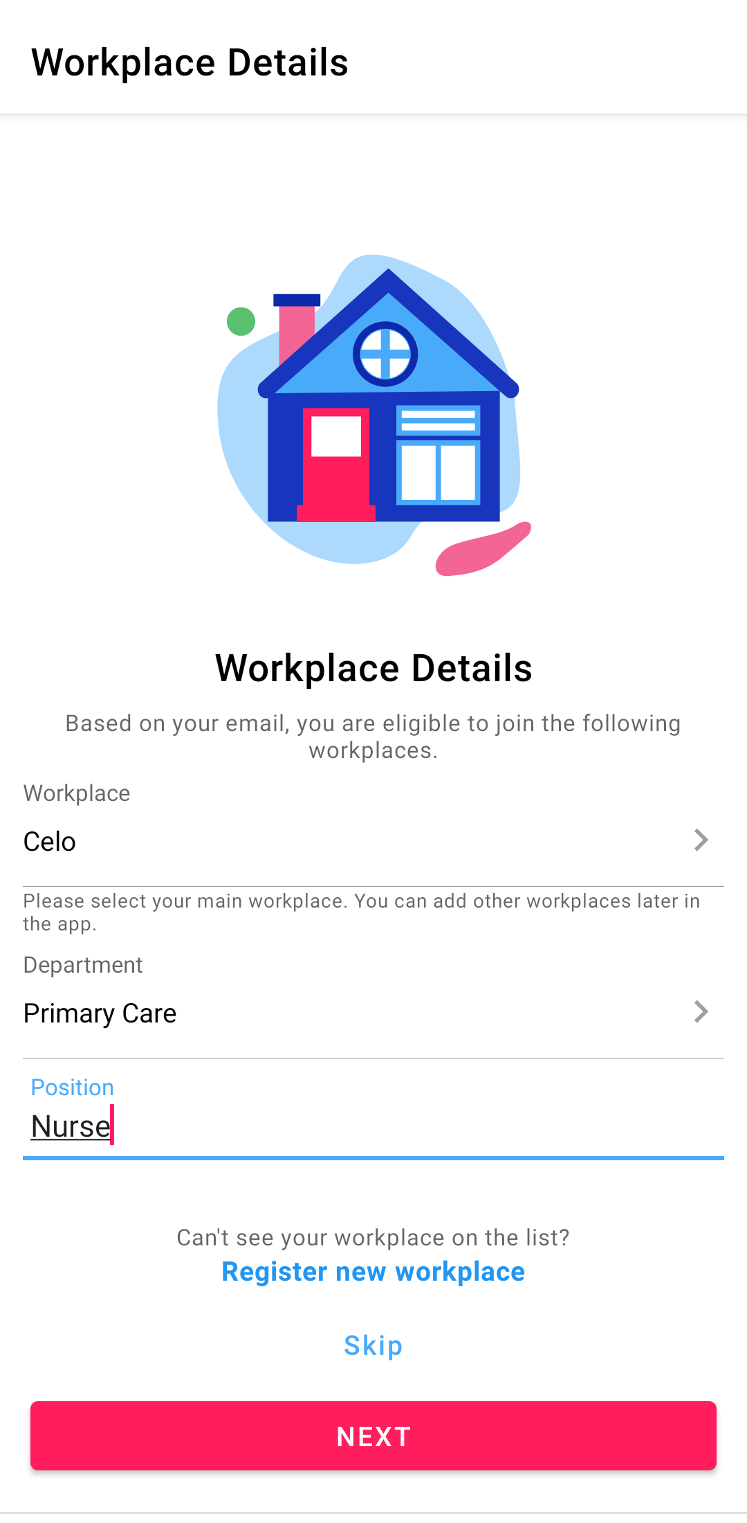 (Android) Sign Up - Add Workplace