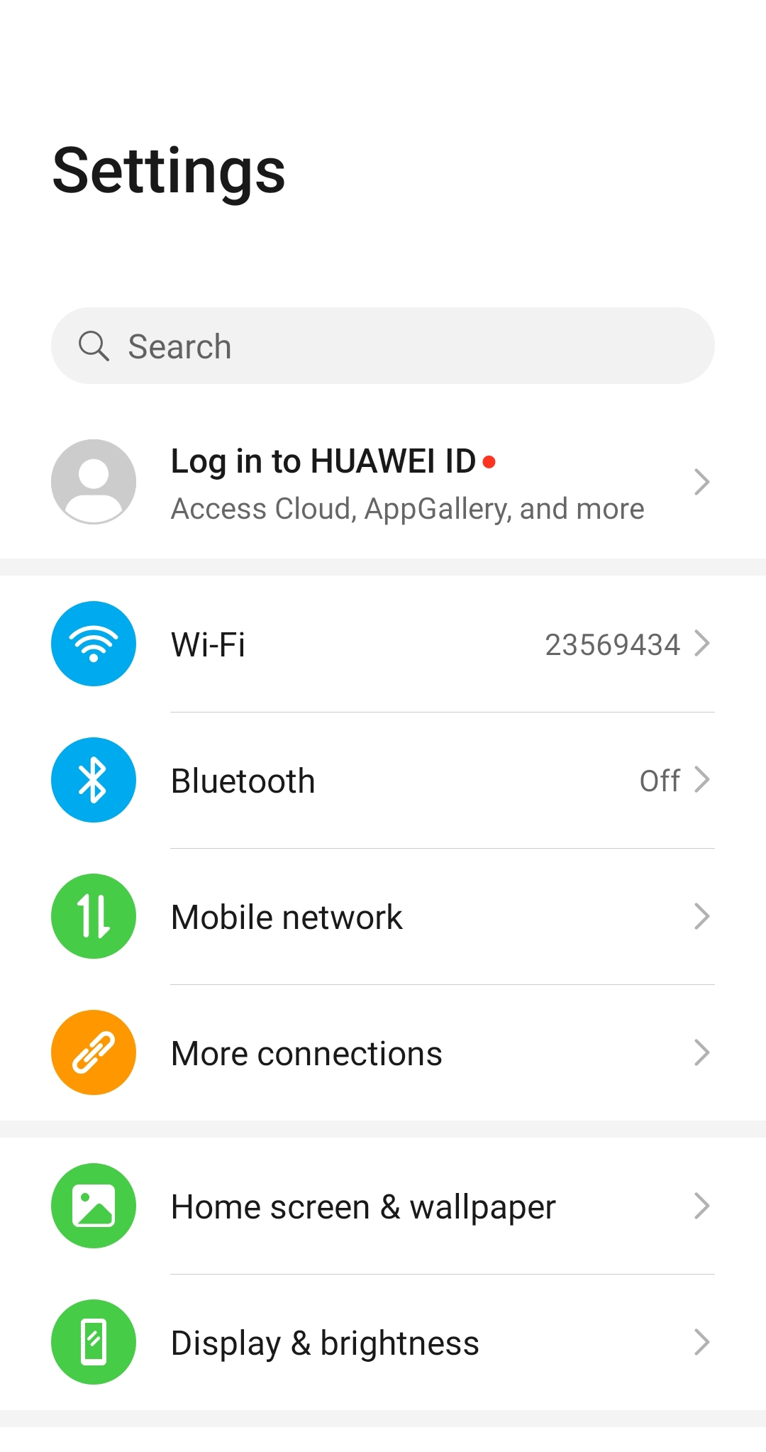 Your Huawei phone settings