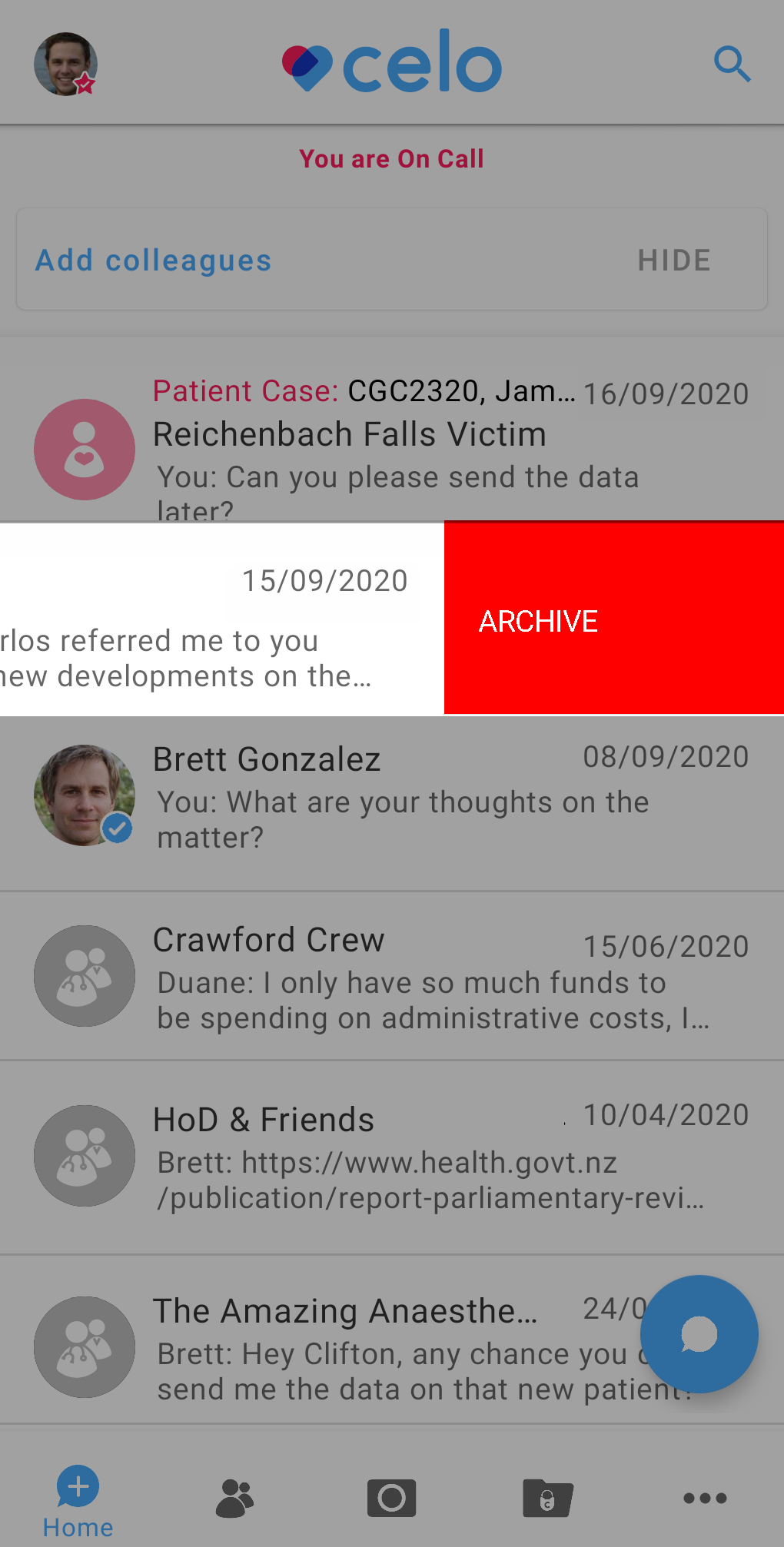 Android Home - Archive chat