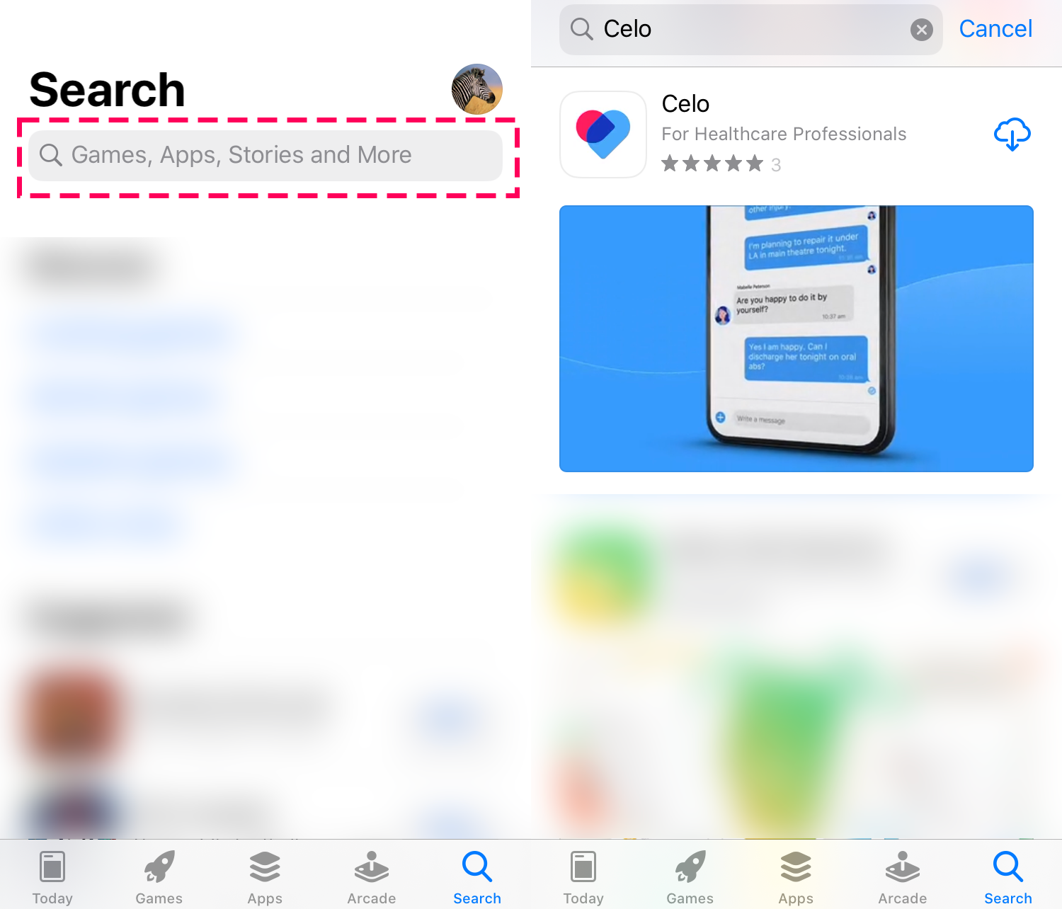 (iOS) App Store - Search Celo
