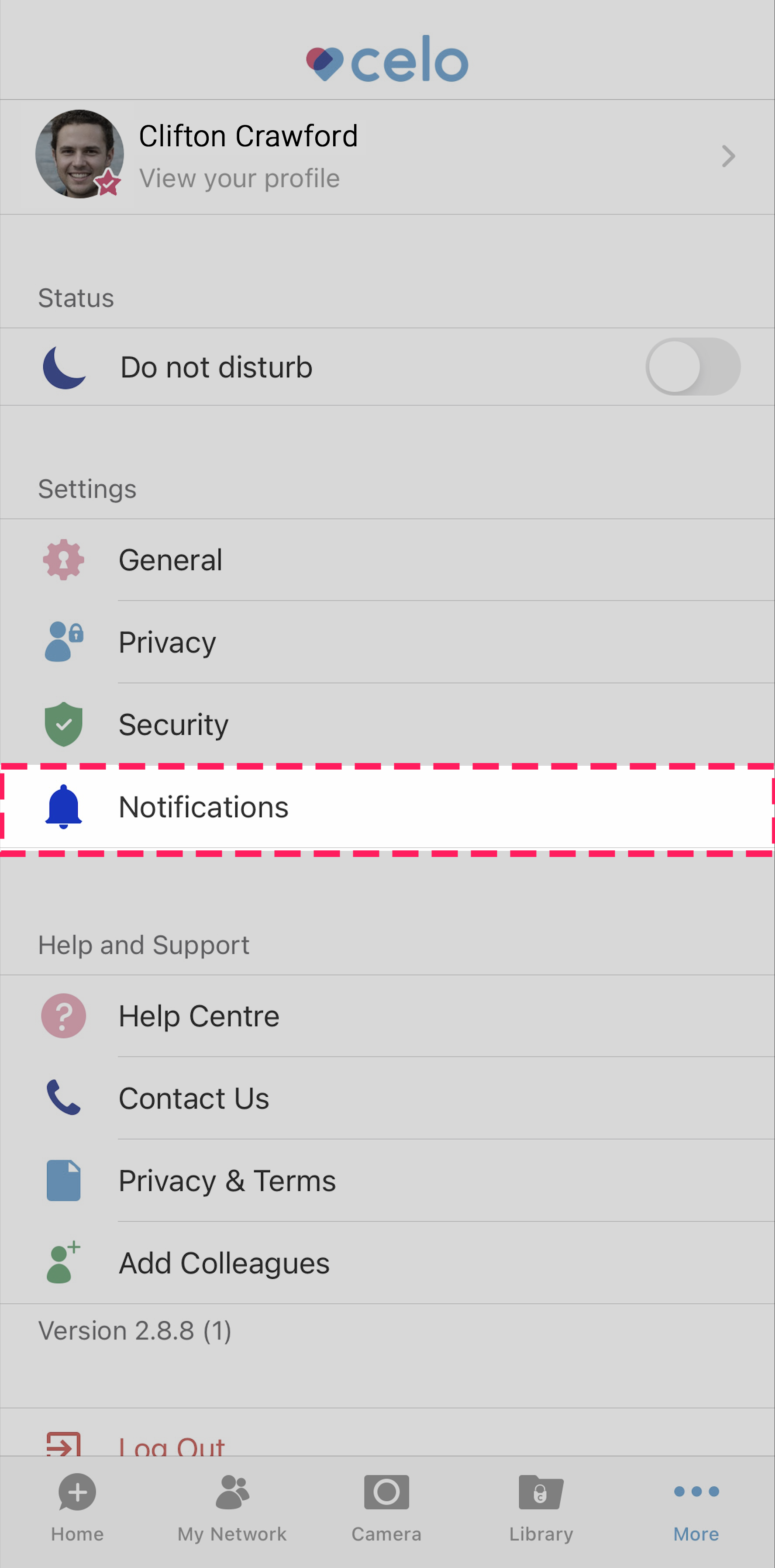 (iOS) Notifications button