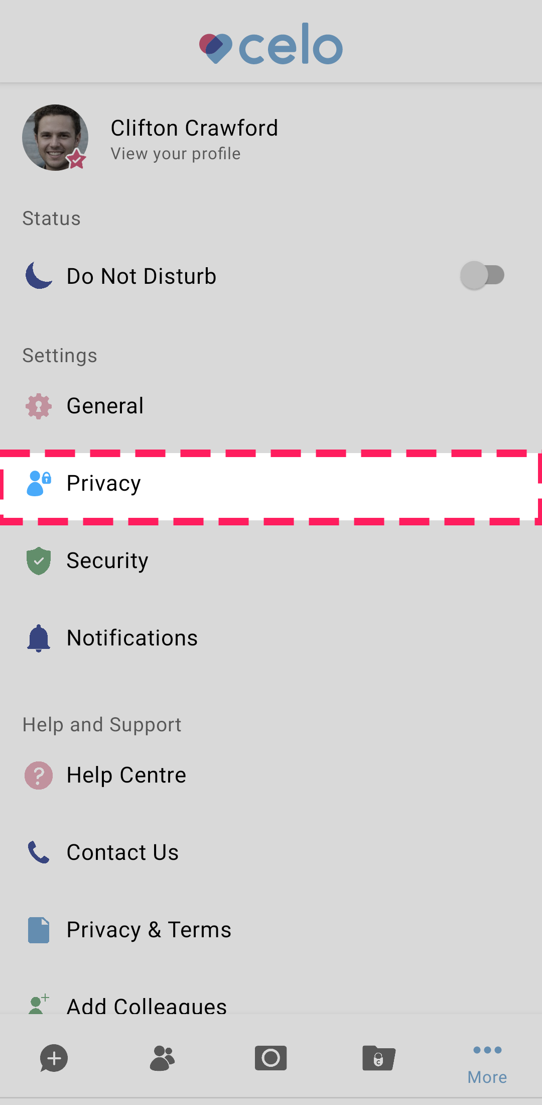 (Android) Privacy button