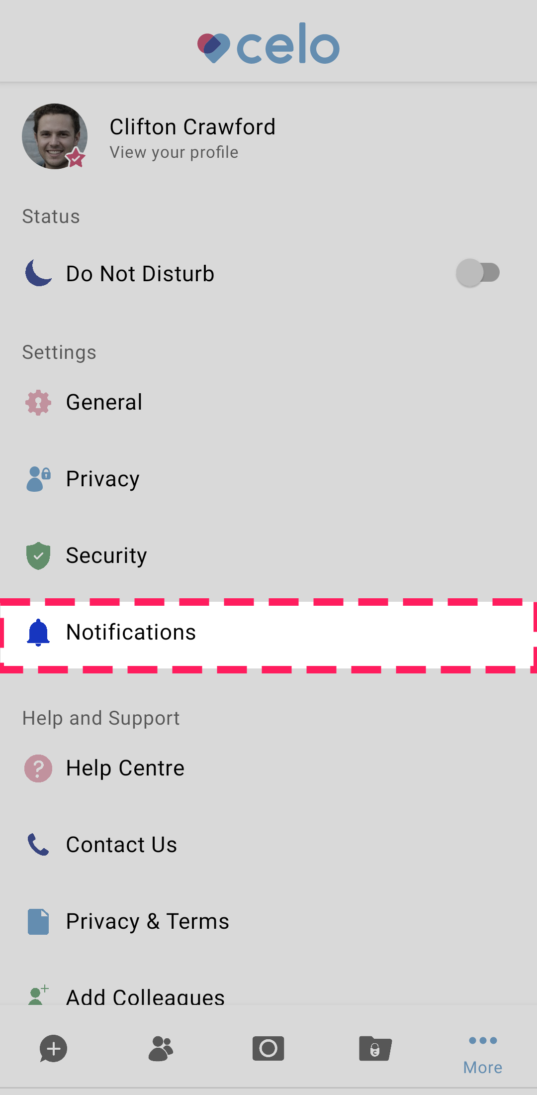(Android) Notifications button